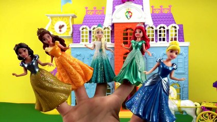 Disney Princess Magiclip Finger Family Song Sofia Elsa Frozen Cinderella Ariel Beauty Beast Dolls