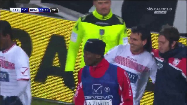 1-1 Kevin Lasagna Goal Italy Serie A - 12.02.2016, Carpi FC 1-1 AS Roma