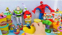 Barbie Peppa pig kinder surprise eggs Play doh rainbow Frozen Spiderman toys