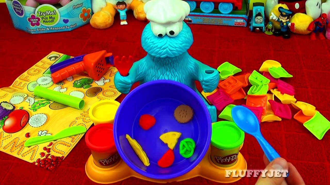 Play Doh Cookie Monster Letter Lunch Learning ABCs Alphabet Playdough Sesame Street 123 Pl