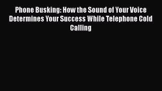 PDF Phone Busking: How the Sound of Your Voice Determines Your Success While Telephone Cold