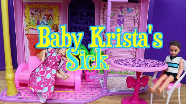 Frozen Anna & Kristoffs Baby Krista Gets Sick Disney Princess Barbie Parody Flashback DisneyCarToys