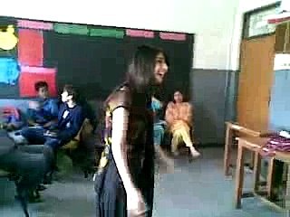Dance performance by a Pakistani cute girl in classroom