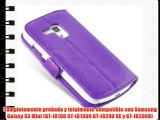 JAMMYLIZARD | Funda De Piel Para Samsung Galaxy S3 MINI Luxury Wallet Tipo Cartera MORADO