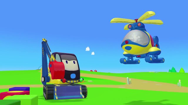 Мультфильмы 3D для малышей. Экскаватор и Вертолет строят башню. Мультики студии Зим Зум.