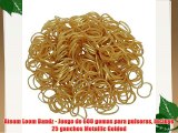 Ateam Loom Bandz - Juego de 600 gomas para pulseras incluye 25 ganchos Metallic Golded