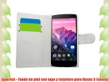 Samrick - Funda de piel con tapa y tarjetero para Nexus 5 (cuero)