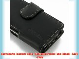 Sony Xperia J Leather Case - Horizontal Pouch Type (Black) - ST26 - PDair