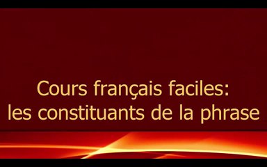 Cours français facile : les constituants du groupe nominal