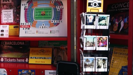 Barcelona La Rambla Shopping Street North to South