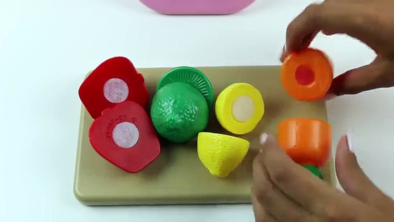 Baby Doll Lunch Time with Cutting Food Velcro Fruits and Vegetables for dolls toys