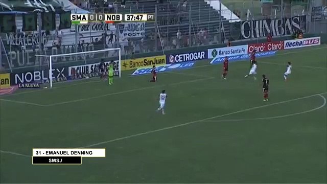 Gol de Denning. San Martín 1 Newells 0. Fecha 1. Torneo Transición 2016