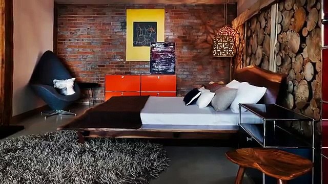 Спальня в стиле лофт