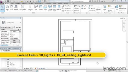 10 04. Placing ceiling lights - House in Revit Architecture
