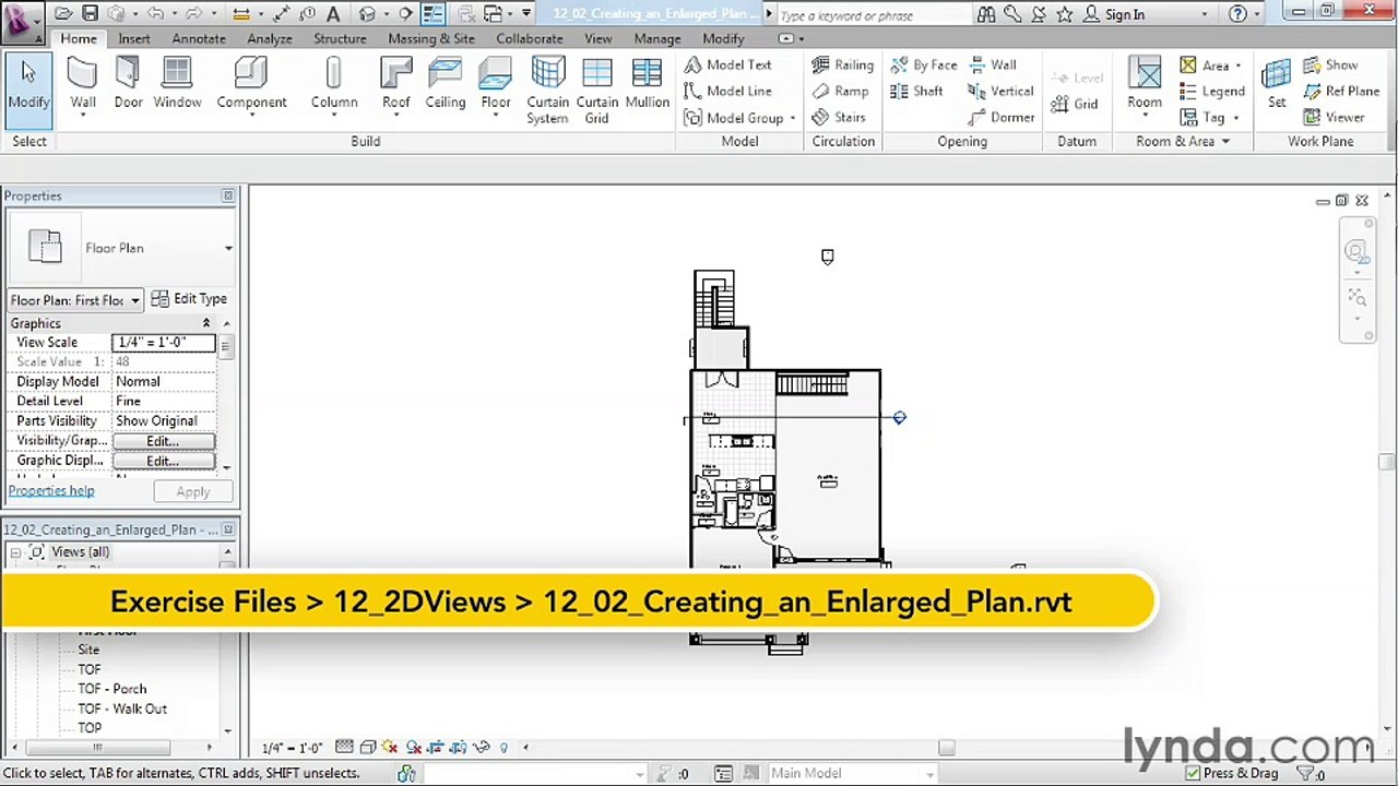 12 02. Creating an enlarged plan - House in Revit Architecture