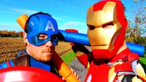 Iron Man vs Captain America in Real Life Battle! Superhero Fights - Playtime & Fun with Water Guns (1080p)
