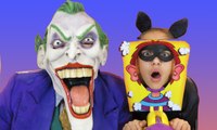 JOKER VS CATWOMAN VS BATGIRL Pie Face Challenge Superhero Kids in Real Life  IRL (1080p)