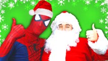 Spiderman vs Carnage Vs Batman with Santa Claus in Real Life! Superhero Battle Movie! (1080p)