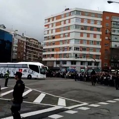 The arrival of Real Madrid bus to Santiago Bernabeu Stadium 13/02/2016