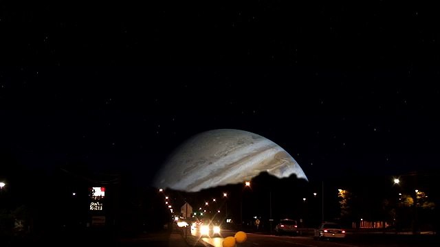 If the Moon were replaced with some of our planets (at night) 4k (Funny Videos 720p)