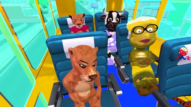 Animals Cartoons for Children Wheels On The Bus Go Round And Round Nursery Rhymes Collecti