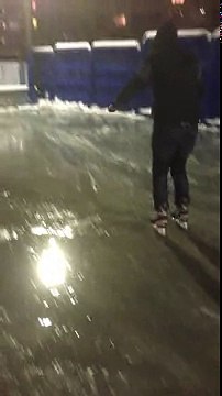 Воронеж 12.01.2015 ледяной дождь катание на коньках по асфальту)