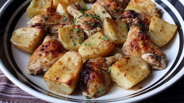 Greek Lemon Chicken & Potatoes Recipe - How to Make Greek Lemon, Garlic & Herb Chicken and Potatoes