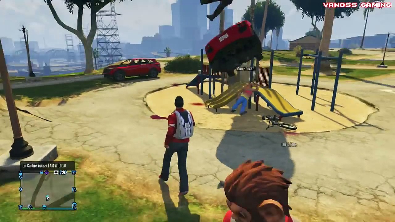 GTA 5 Online Funny Moments - Vanoss Vs. Bicycle, Launch Glitch, Lui Calibre Prank Calls his Mom!