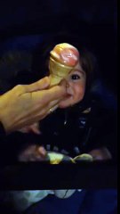 Baby finds eating ice cream hilarious