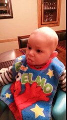 Baby Makes Hilarious Face While Eating!