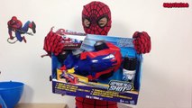 Venoms Booby Trap! 3 Spiderman Golden Surprise Eggs   Giant Egg Car Toys Unboxing   Kin