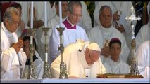 El papa Francisco llega a la Basílica de Guadalupe para oficiar una misa