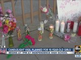 Vigil for two girls who died at high school