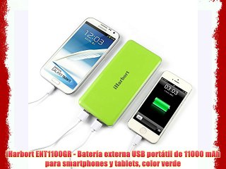 Télécharger la video: iHarbort ENT1100GR - Batería externa USB portátil de 11000 mAh para smartphones y tablets color