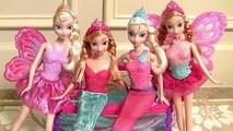 Barbie Princess Fairy Anna Mermaid Elsa Fairytale dress up Dolls Video | TheChildhoodLife