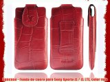 Suncase - Funda de cuero para Sony Xperia ZL / ZL LTE color rojo