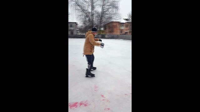 катание на коньках на протезе