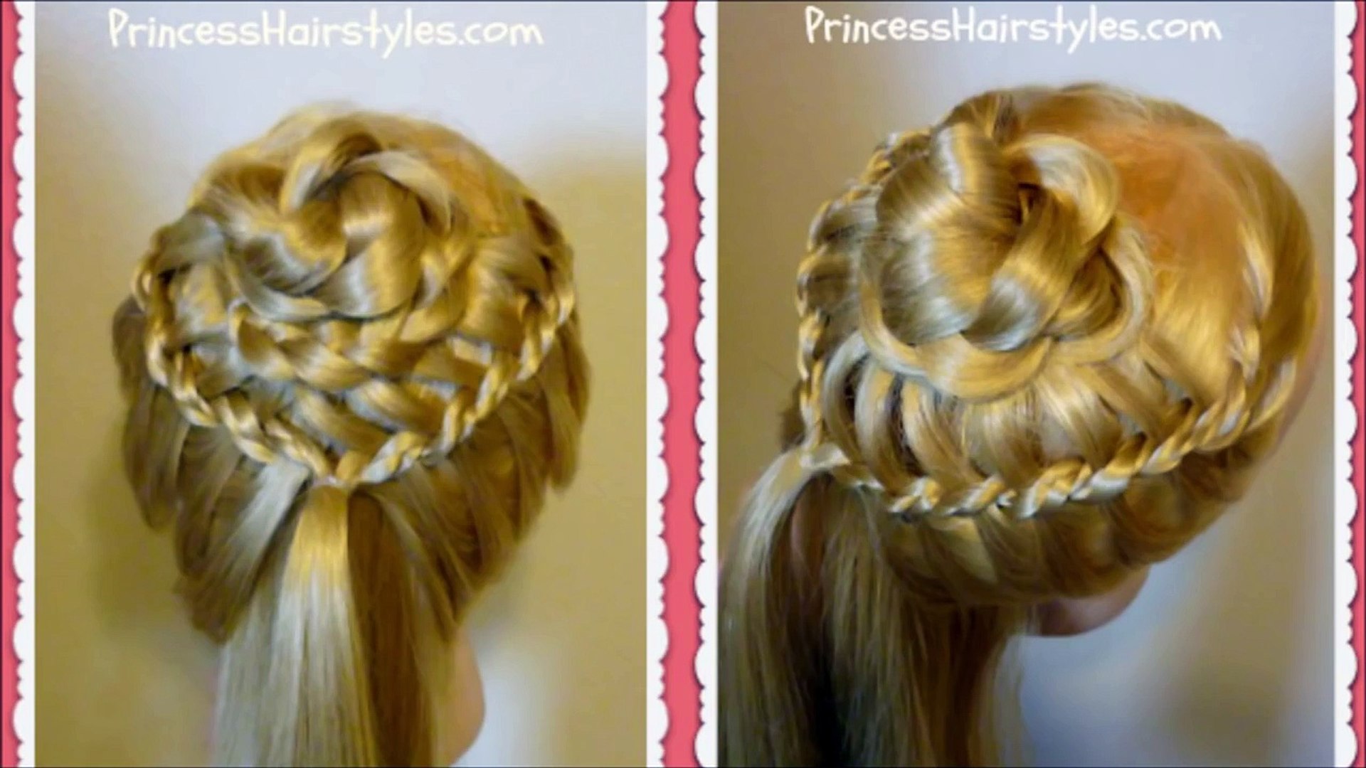 Braided Flower Corsage Hairstyle Wedding Prom Princess