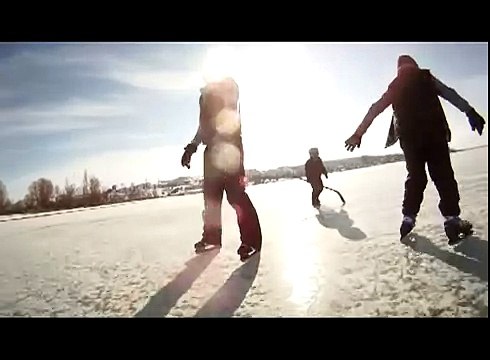 Катание на коньках по Иссык-Кулю 02.01.2013 Киргизия