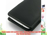 Nokia Lumia 520 Leather Case - Vertical Pouch Type WITH Belt Clip (Black) by PDair