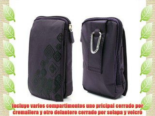 DFV mobile - Funda multiusos varios compartimentos cremallera pasador cinturon y mosqueton