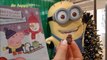 giant minion peppa pig mickey mouse surprise advent calendar opening at christmas tree day eight