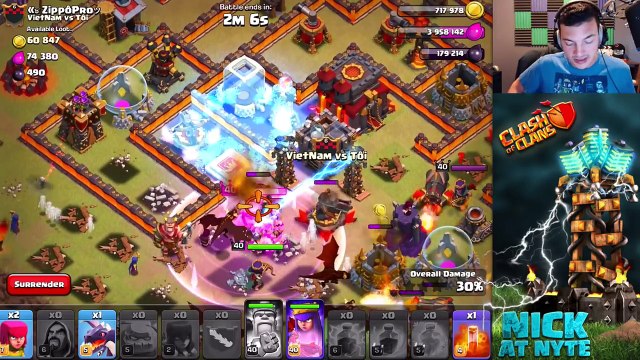 Clash Of Clans Mixed AIR & GROUND Live War Attacks! New Update Tactics!