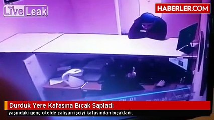 Otel Çalışanı, Kafasına Saplanan Bıçakla Saldırganın Karşısına Dikildi