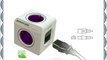 Allocacoc PowerCube - Adaptador de corriente (230 V 5 enchufes) blanco y morado