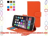 Snugg 8482 - Carcasa de cuero (PU) con tapa para iphone 6 color naranja