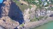 Aerial View Shows Aftermath of Christchurch Earthquake Cliff Collapse