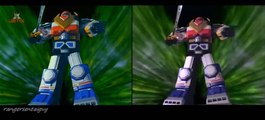Power Rangers Lost Galaxy Galaxy Megazord First Appearance Split Screen (PR and Sentai version)