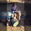 Talented drummer boy without drums. Amazing talent (Must watch)