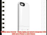 Mophie Juice Pack Air - Funda rígida con batería integrada (1700 mAh) para iPhone 5 color blanco